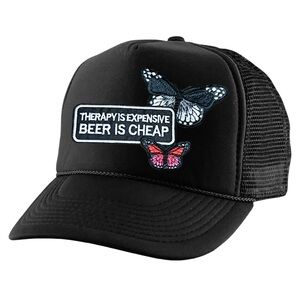 Therapy is expensive beer is cheap trucker hat